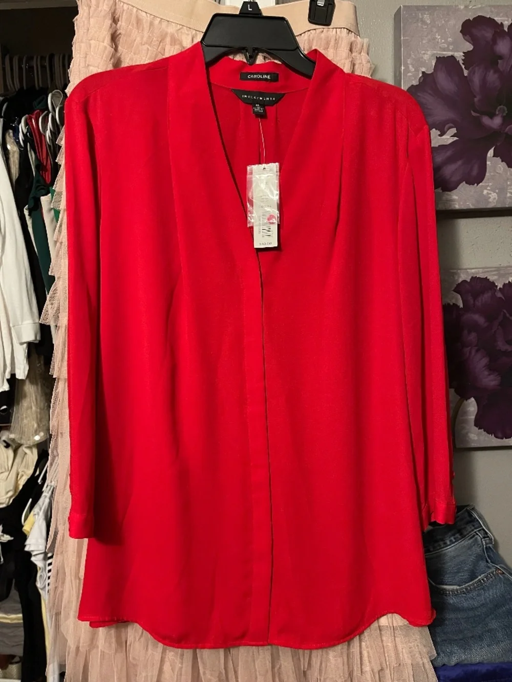 Bright Red Blouse NWT
